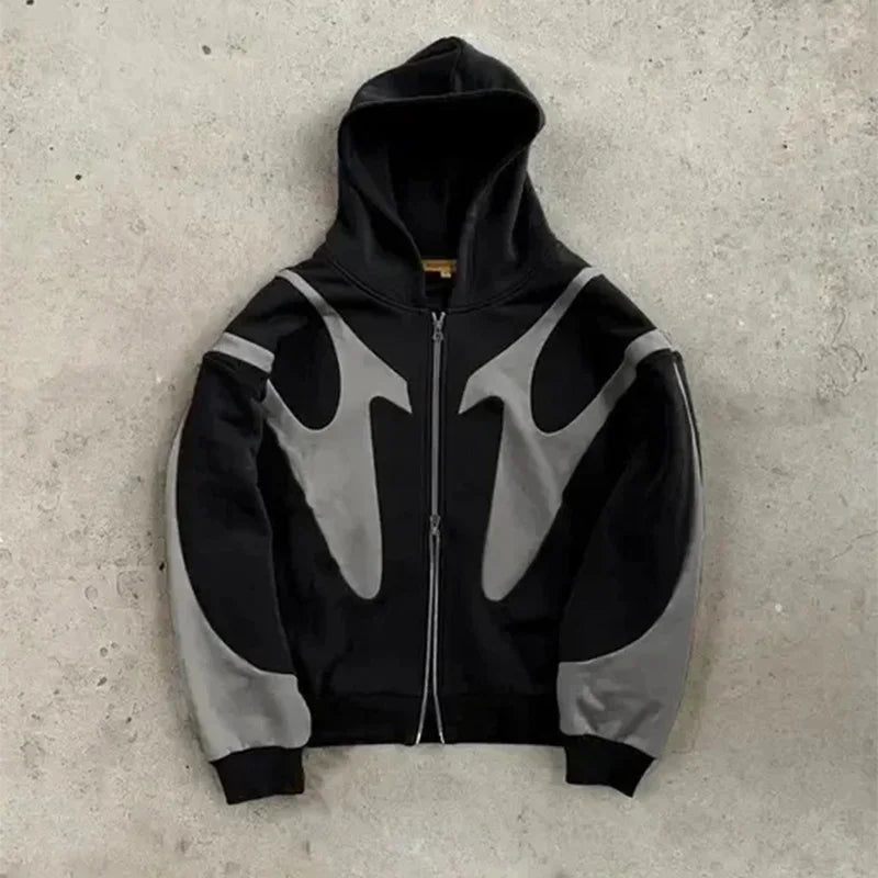 Devil Print Zip Hoodie